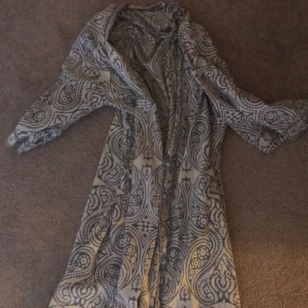Blue and white robe